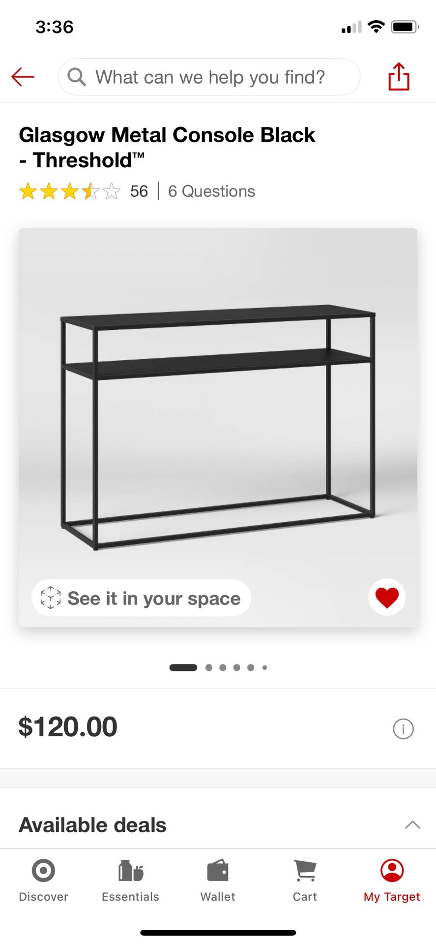 Metal Console black