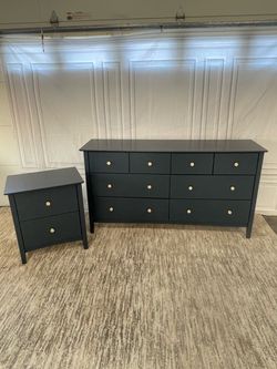 Navy Blue Dresser/Nightstand Set
