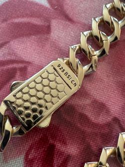 925 silver-gold plated moissanite vvs d diamonds Cuban link chain and bracelet