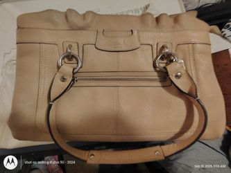 COACH Shoulder Bag Purse Penelope Tan Beige Khaki Pebbled Leather