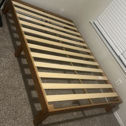 Full Size Wood Bed Frame with Slats