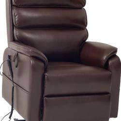 Dual Motor Lift Chair (Brown Faux Leather)