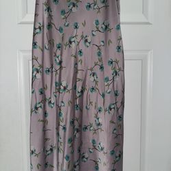 Lavender Floral Satin Midi Skirt | XS | ON 34TH | Elegant Feminine Silhouette