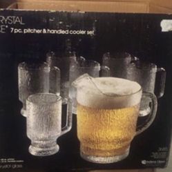 Vintage Crystal Glass 7 Pc (New Still In Box)