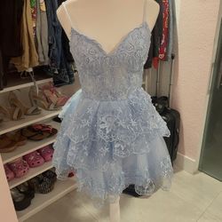 Blue Floral Lace design dress