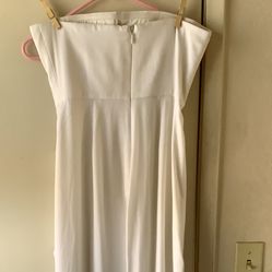 Bcbg White Maxazria Full Length Back Zip Up Slit & Side Spilt Dress Size 6