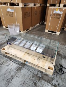💰HUGE news! Polarman RT-1500L-2 59 inch Countertop Refrigerated Salad Display Case 6 * 1/3GN