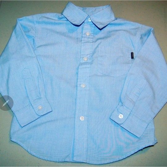 L.O.G.G. Boys Size 3 Long Sleeve Blue Button Front Shirt