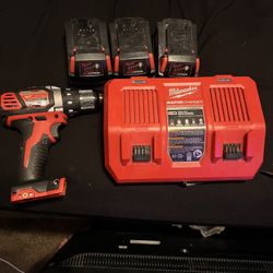 Milwaukee Drill And Charger Set With Batteries 