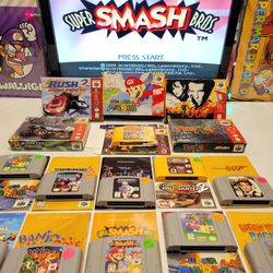 Vintage N64 Video Games Gauntlet Legends Smash Bros Rush Goldeneye Starfox Nintendo 