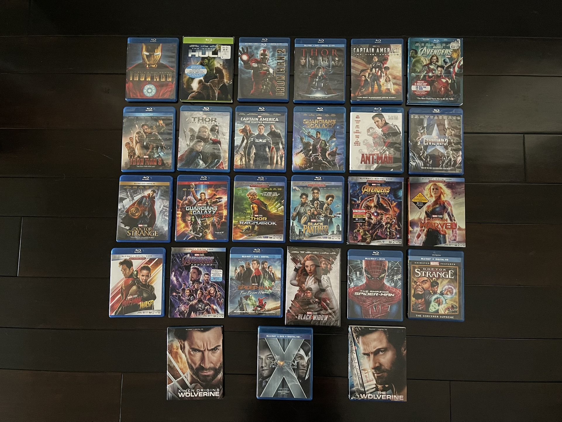 Marvel Cinematic Universe MCU Avengers Movie Blu-Ray And DVD Lot