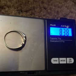 14kt White Gold Heavy Ring With Natural Diamonds 