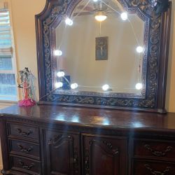 Dresser With Mirror, Chest And 2 Nightstands 