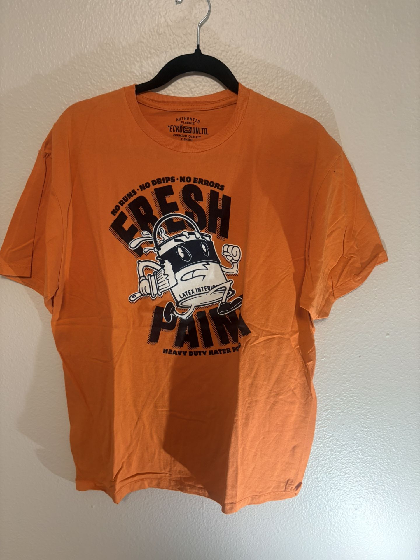 Ecko United Graffiti Street Wear Orange T Shirt Extra Large