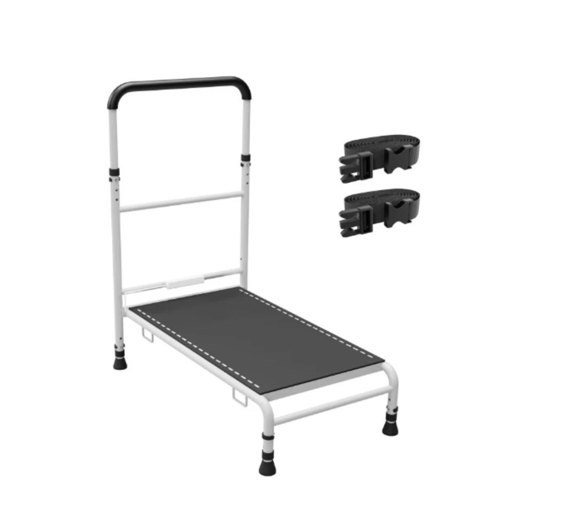 NEW Bedside Step Stool with Motion Sensor LED Light, Bed Assist Handle, Elderly Assist Grab Bar with 1 Non-Slip Bed Rail, Sturdy Steel Construction,