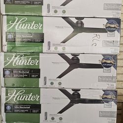 Hunter 52 in. Indoor/ Outdoor Matte Black Propeller Ceiling Fan with Remote Included for Porches and Covered Patios