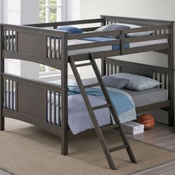 Brand New Grey Full Over Full Bunk Bed 