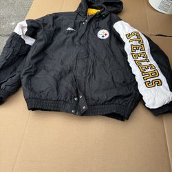 Pro Line Reebok Pittsburgh Steelers Puffer Jacket Size Large 