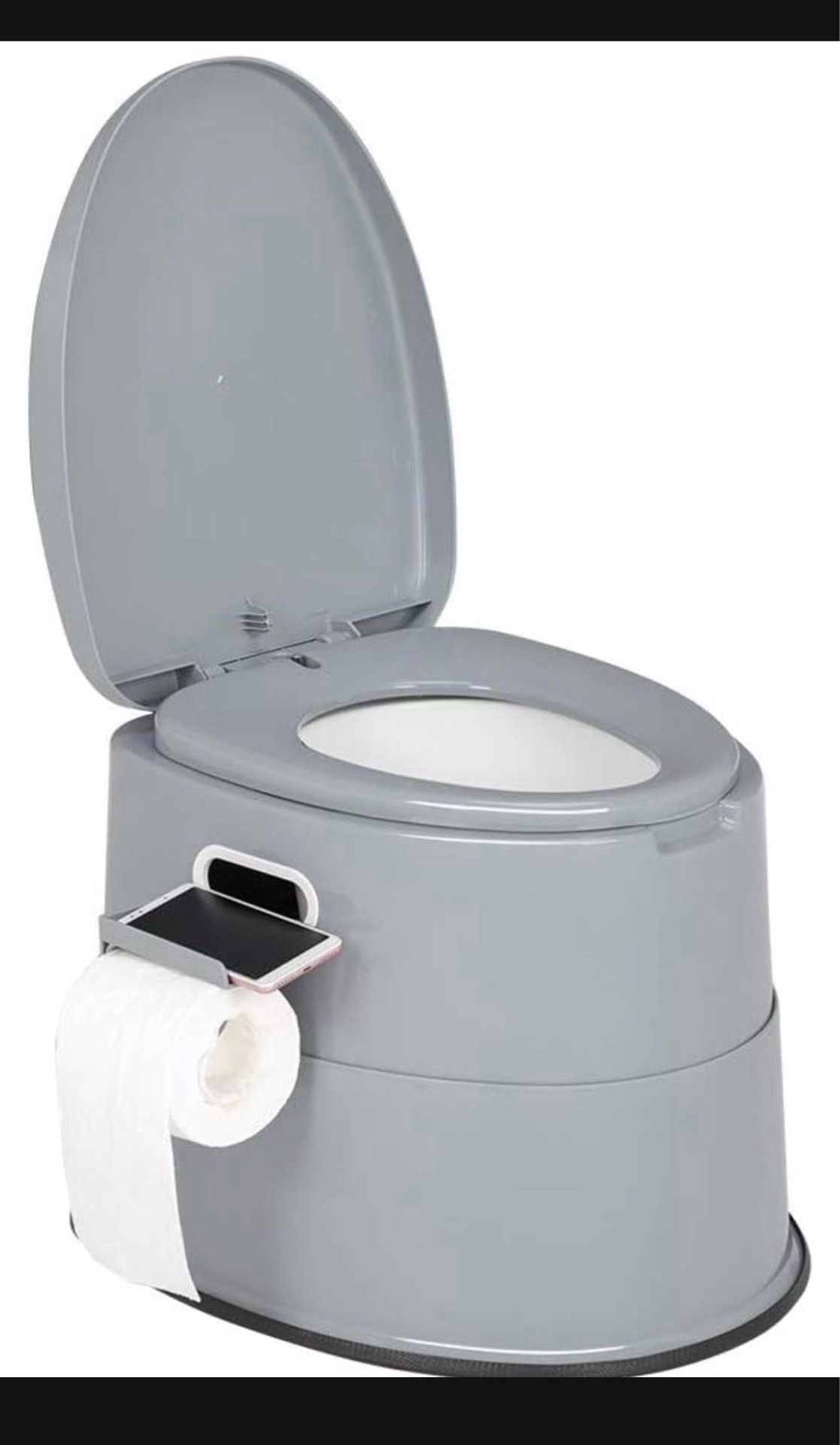 New Portable Toilet | Indoor Outdoor Commode w/Detachable Inner Bucket & Removable Paper Holder, Lightweight & Compact for Camping, Boat, Van, Emergen