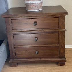 Living Spaces Wood Bedside End Tables x2
