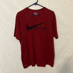 Nike Red Short Sleeve Tee with Classic Swoosh