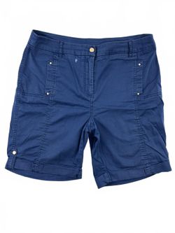 Chico's Petite Bermuda Shorts Navy Blue