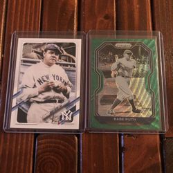 MLB Baseball Cards Babe Ruth Topps 2021 And Green Prizm