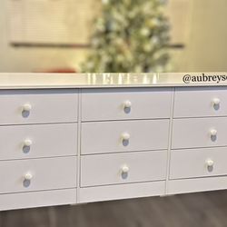 White 9 drawer dresser