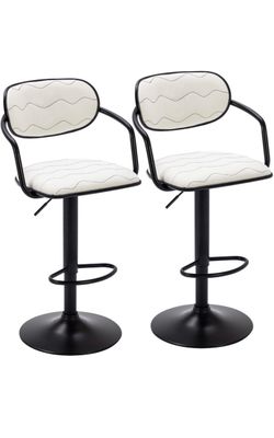 Bar Stools Set of 2, Adjustable Counter Height Barstools