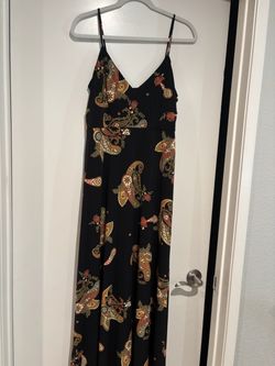 Vince Camuto Black Paisley Print Maxi Dress size L