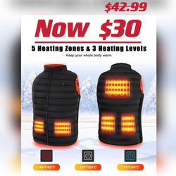 USB Electric Heated Lightweight Vest-M/L-Black