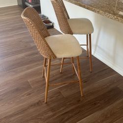 Wicker Boho Style Bar Chairs