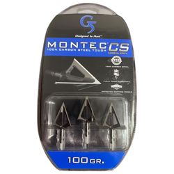 G5 Montec CS Fixed Blade Carbon Steel Broadhead 100 Grain 3 Pack Model# 113