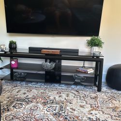 glass TV stand for 65” TV