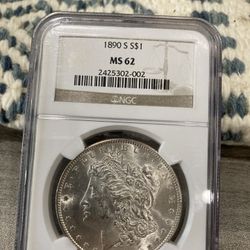 1890 O Morgan Silver Dollar Ms62
