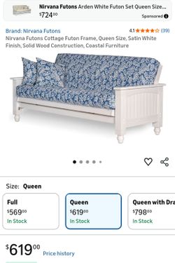 White Nirvana Cottage Futon with Decorative Mattress