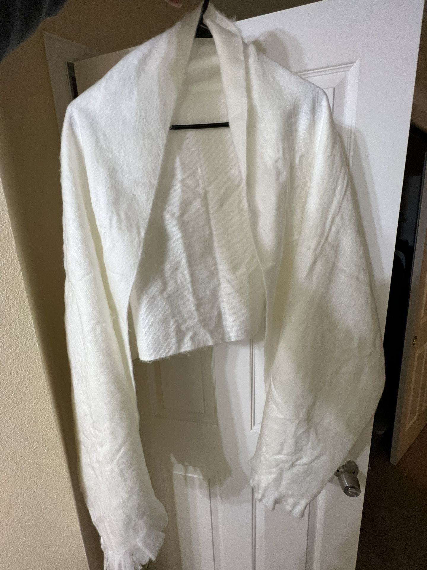 Off White Alpaca Wool Shawl