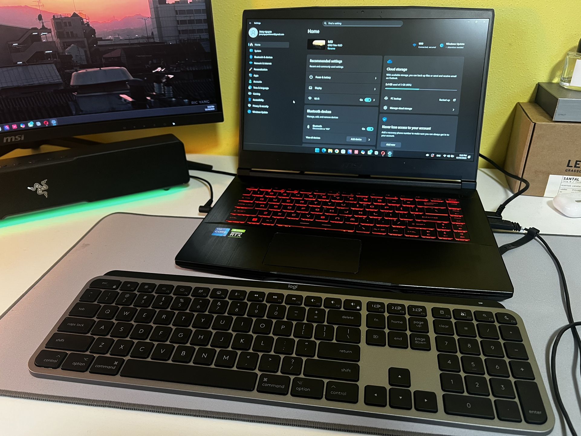 MSI Laptop - Whole Set up