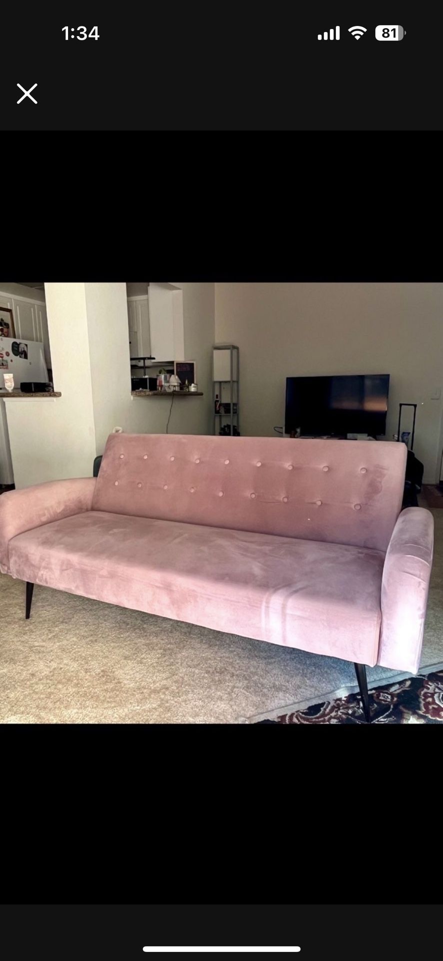 Pink futon