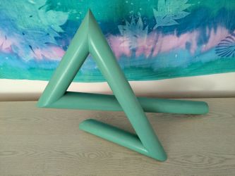 Teal Green Triangle Geometric original Sculpture