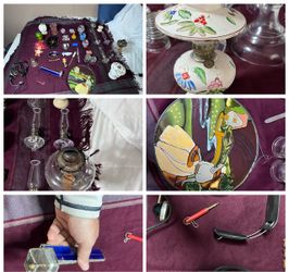 Vintage Collectibles Lot – Lamps, Glassware & More