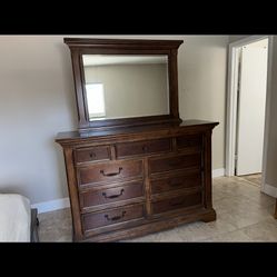 Wood Dresser With Mirror