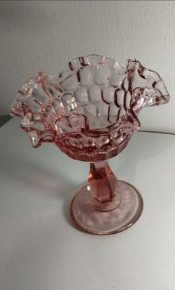 VINTAGE FENTON GLASS COMPOTE - CANDY DISH - CENTERPIECE 6"×5.5" - S94