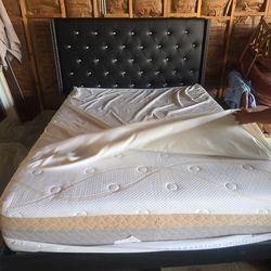 Queen bed frame with mattress