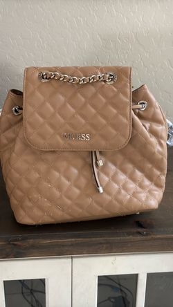 NWT Guess Quilted Backpack (Tan / Beige)