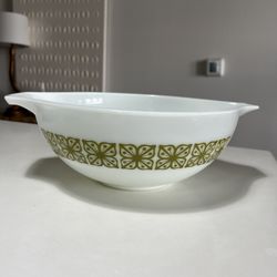 Vintage Pyrex 4 Qt Verde Autumn Floral