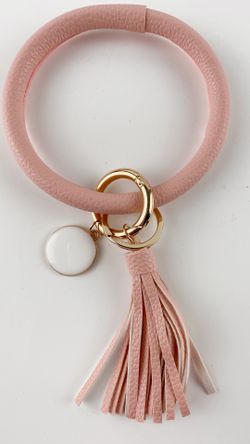 New pink leather keychain