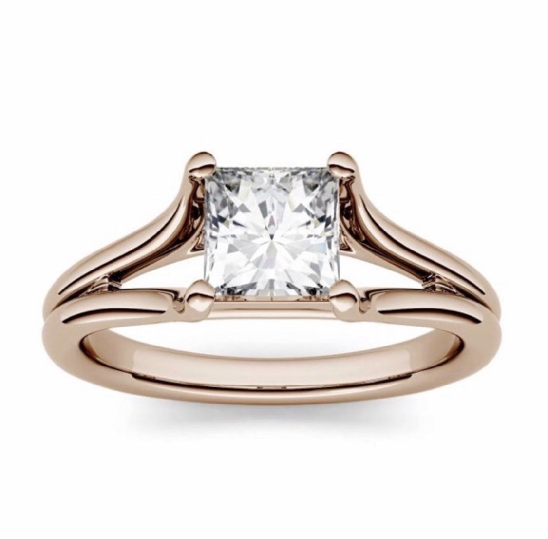 0.90CTW Moissanite 14K Rose Gold Ring