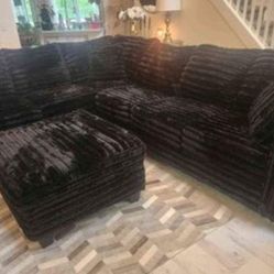 Brand New Byers Market Wham Black Thick Corduroy 2pc Full Length Sectionals
🌟Payment Options 