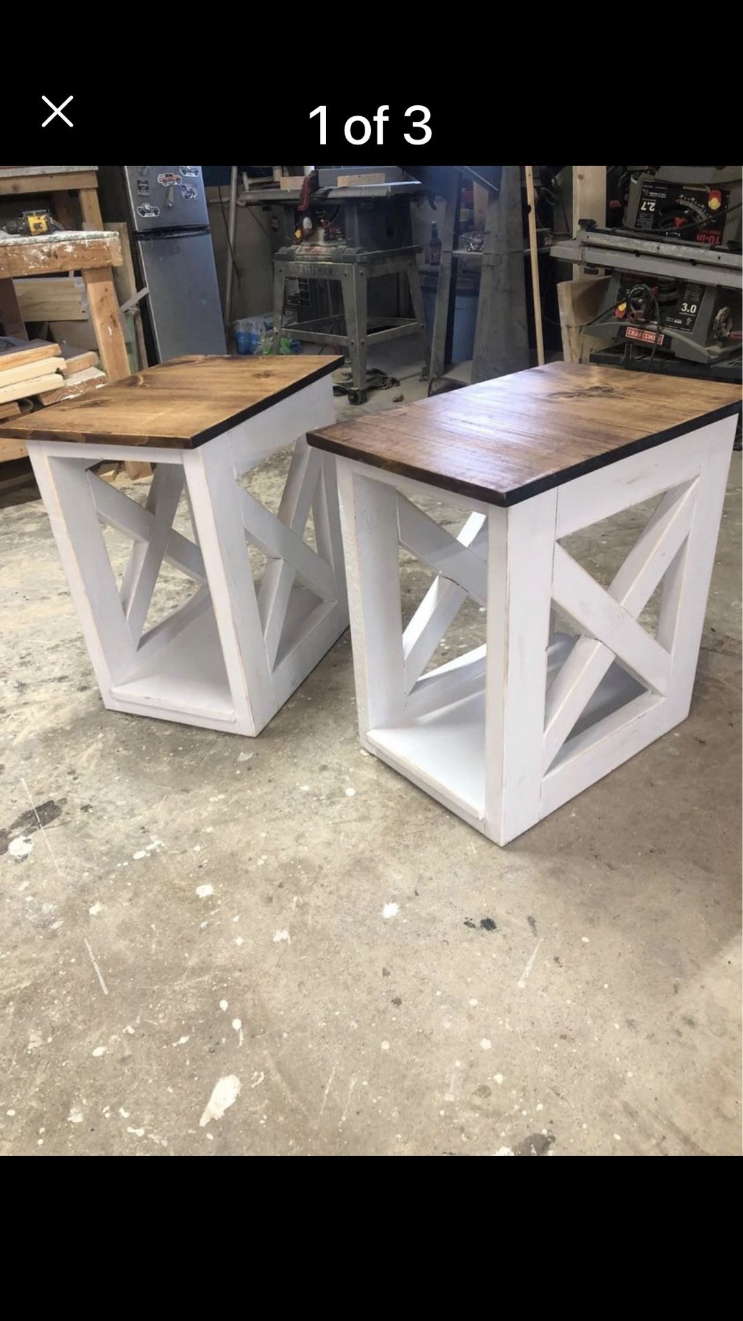 Set Of Farmhouse End Tables/ Nightstands
